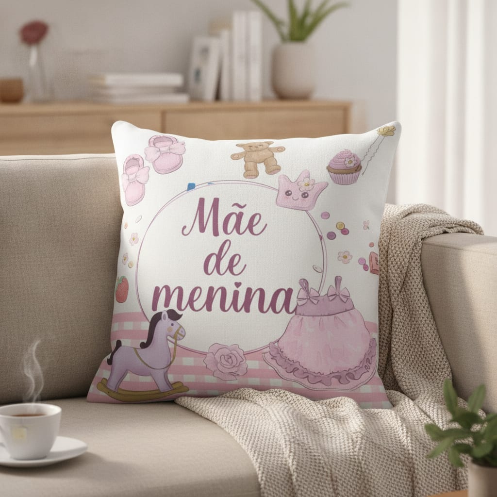 Almofada Presente Criativo Para Mãe De Menina - Mundo Rosa