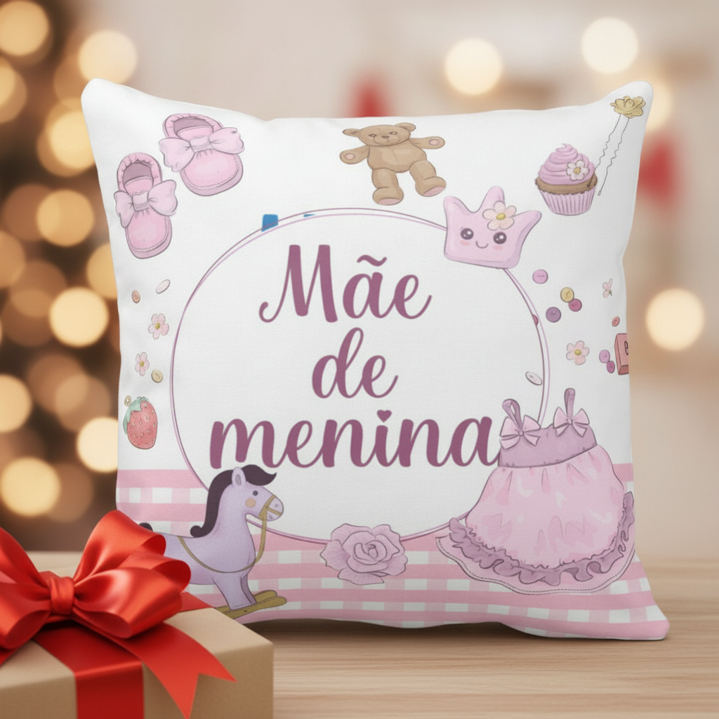Almofada Presente Criativo Para Mãe De Menina - Mundo Rosa - Família (Mãe)
