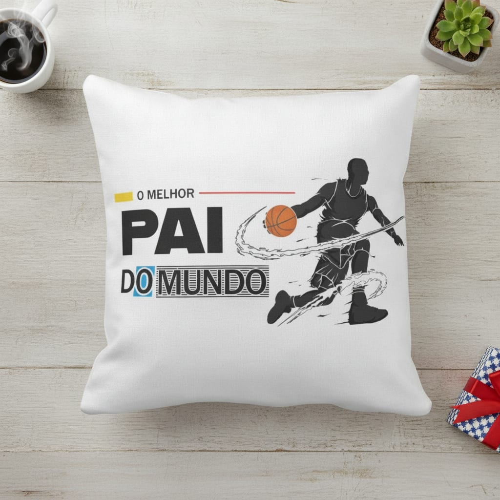 Almofada Presente Decorativo de Basquete Melhor Pai do Mundo