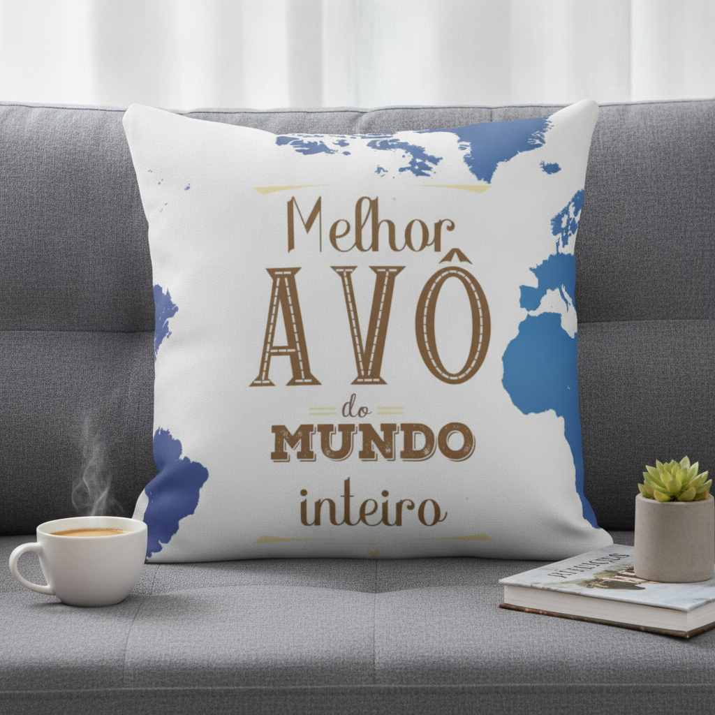 Almofada Presente Divertido para Melhor Avô do Mundo Inteiro