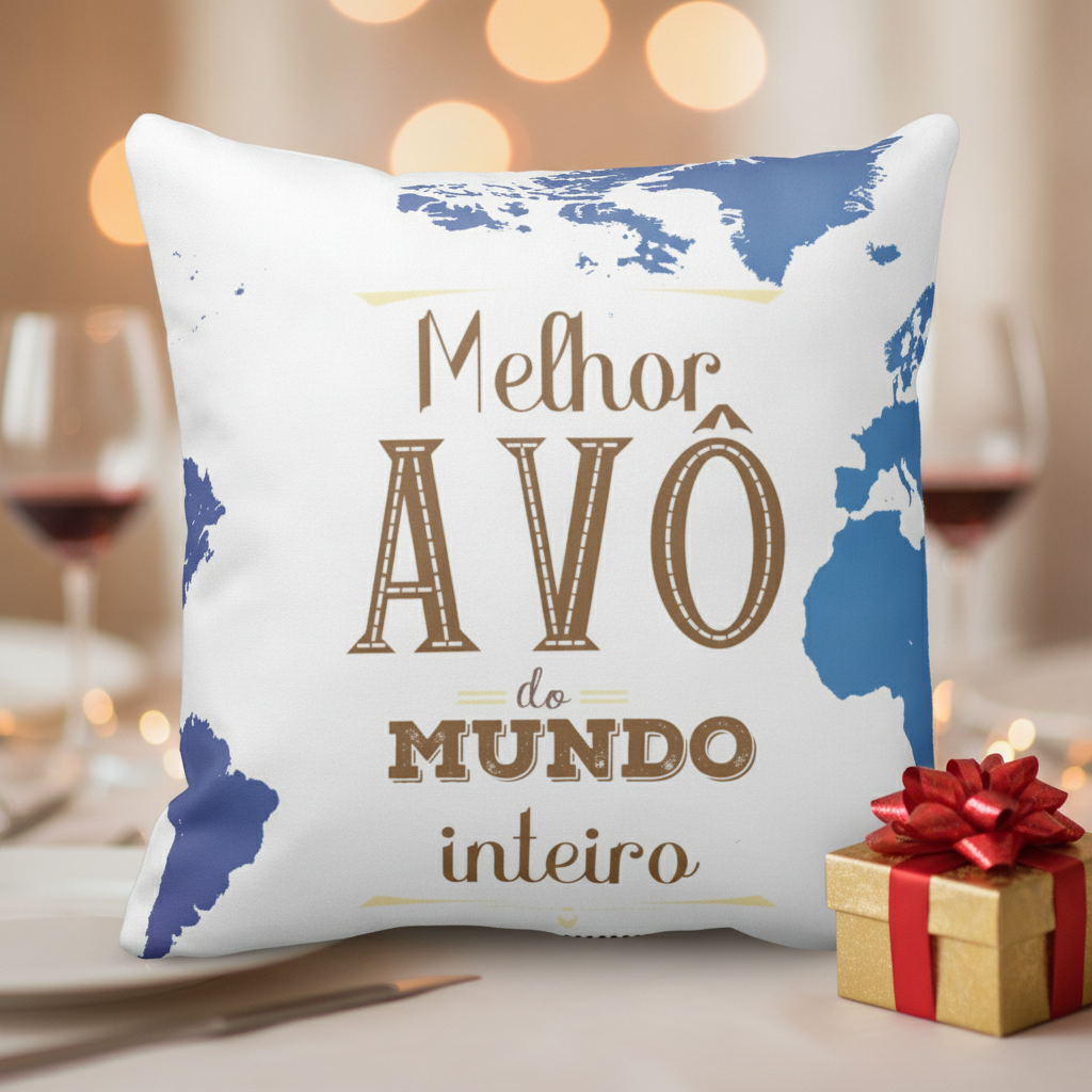 Almofada Presente Divertido para Melhor Avô do Mundo Inteiro