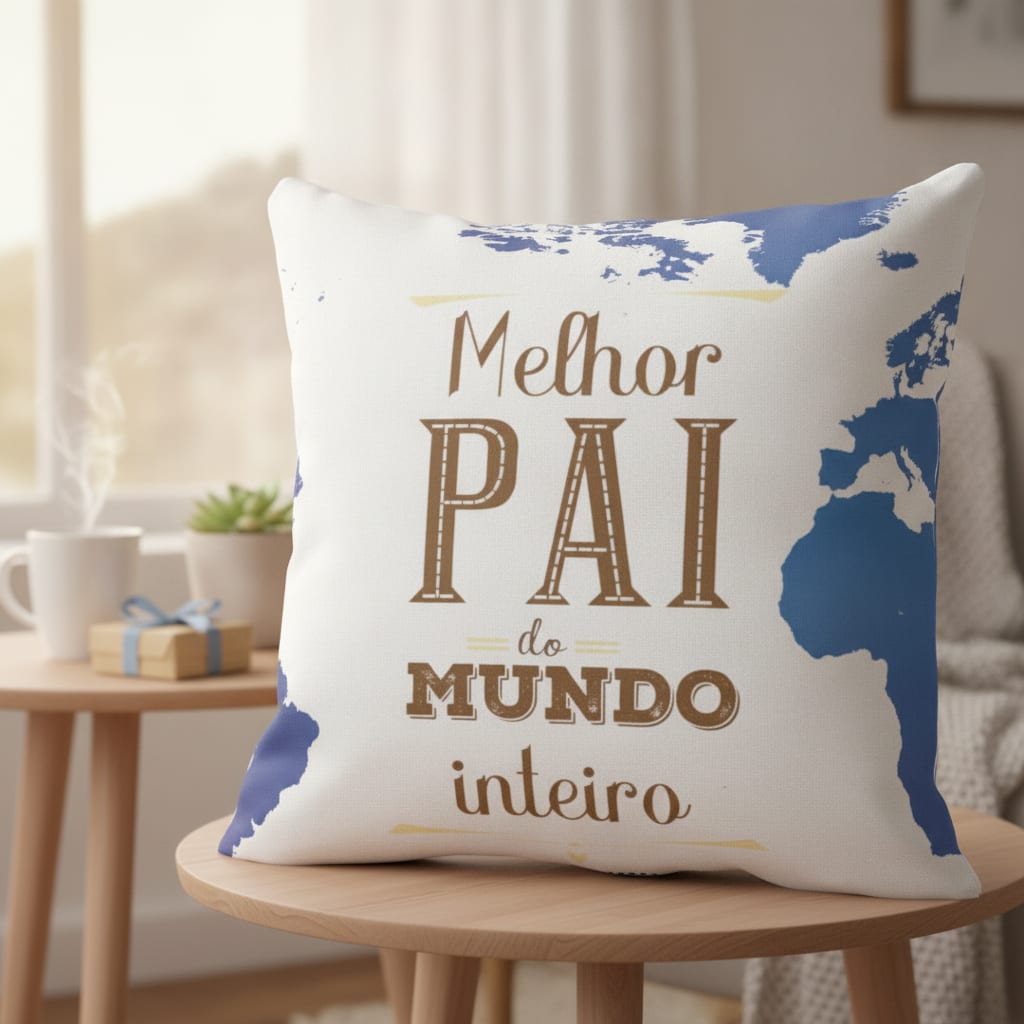 Almofada Presente Especial para Melhor Pai do Mundo Inteiro - Família (Pai)