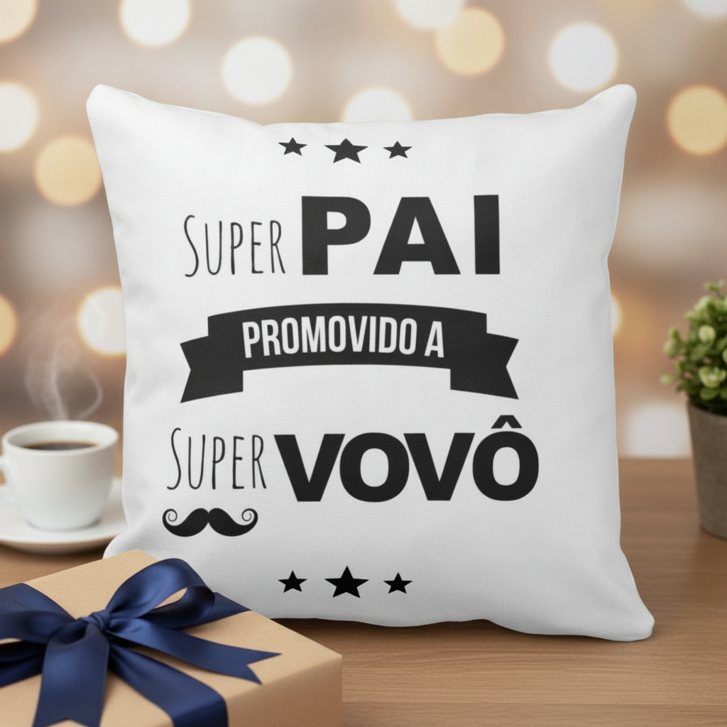 Almofada Presente Para Super Pai Promovido A Super Vovô