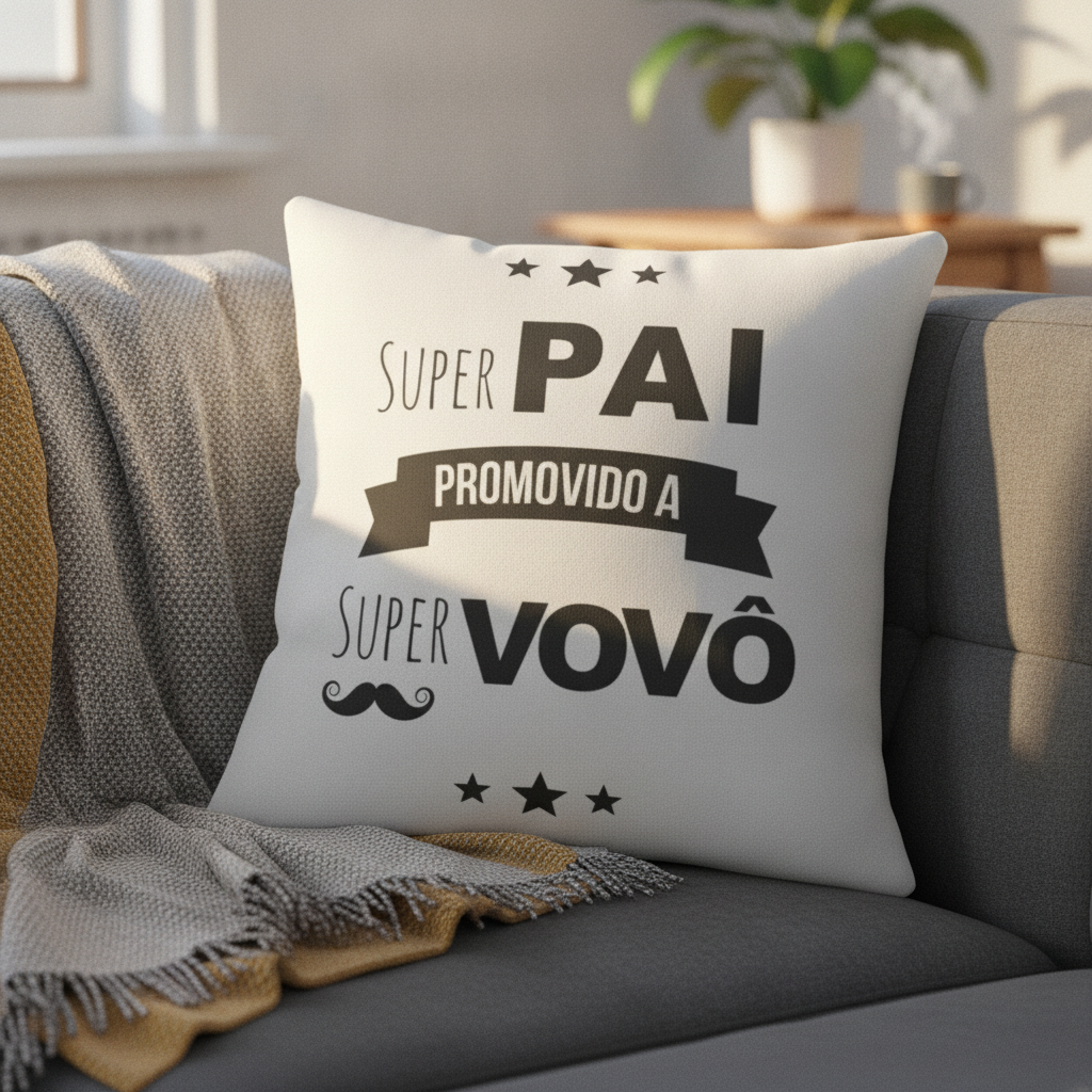 Almofada Presente Para Super Pai Promovido A Super Vovô