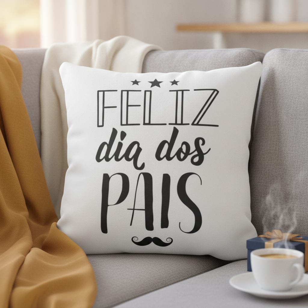 Almofada Presente Personalizado Com Frase Feliz Dia Dos Pais