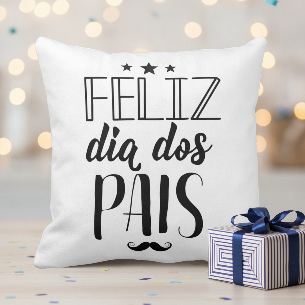 Almofada Presente Personalizado Com Frase Feliz Dia Dos Pais - Família (Pai)