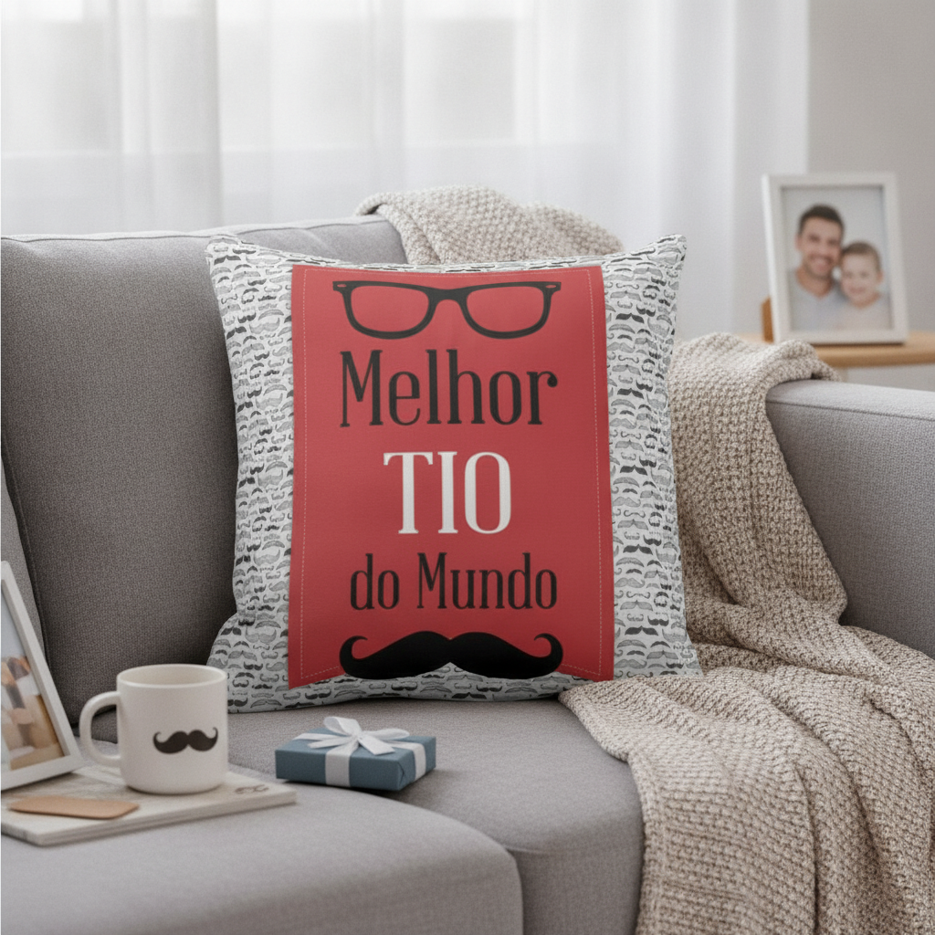 Almofada Presente Personalizado Com Frase Melhor Tio
