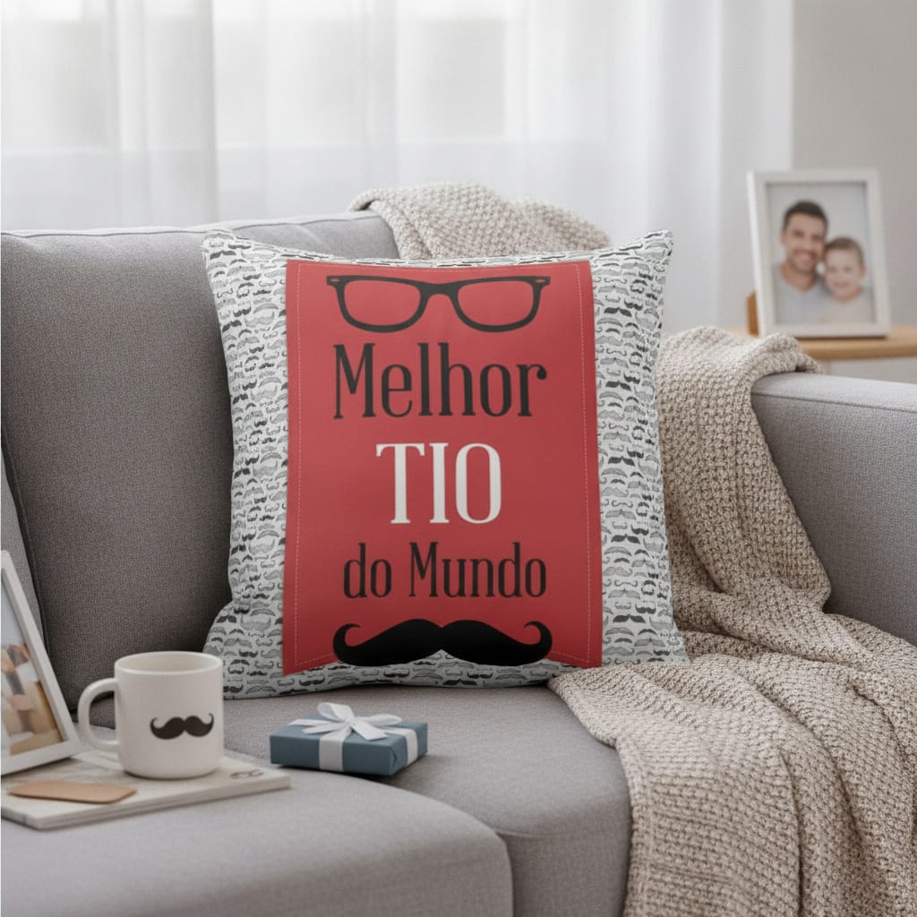 Almofada Presente Personalizado Com Frase Melhor Tio