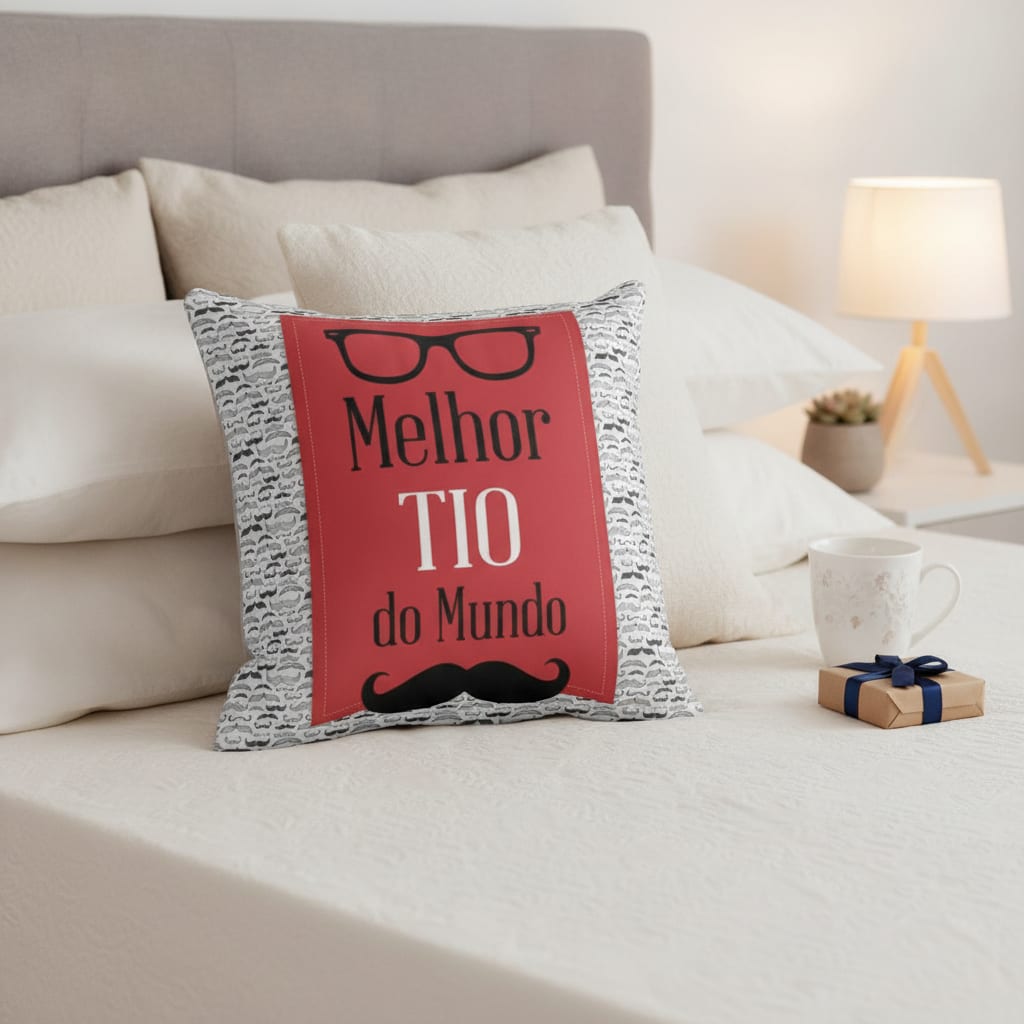 Almofada Presente Personalizado Com Frase Melhor Tio