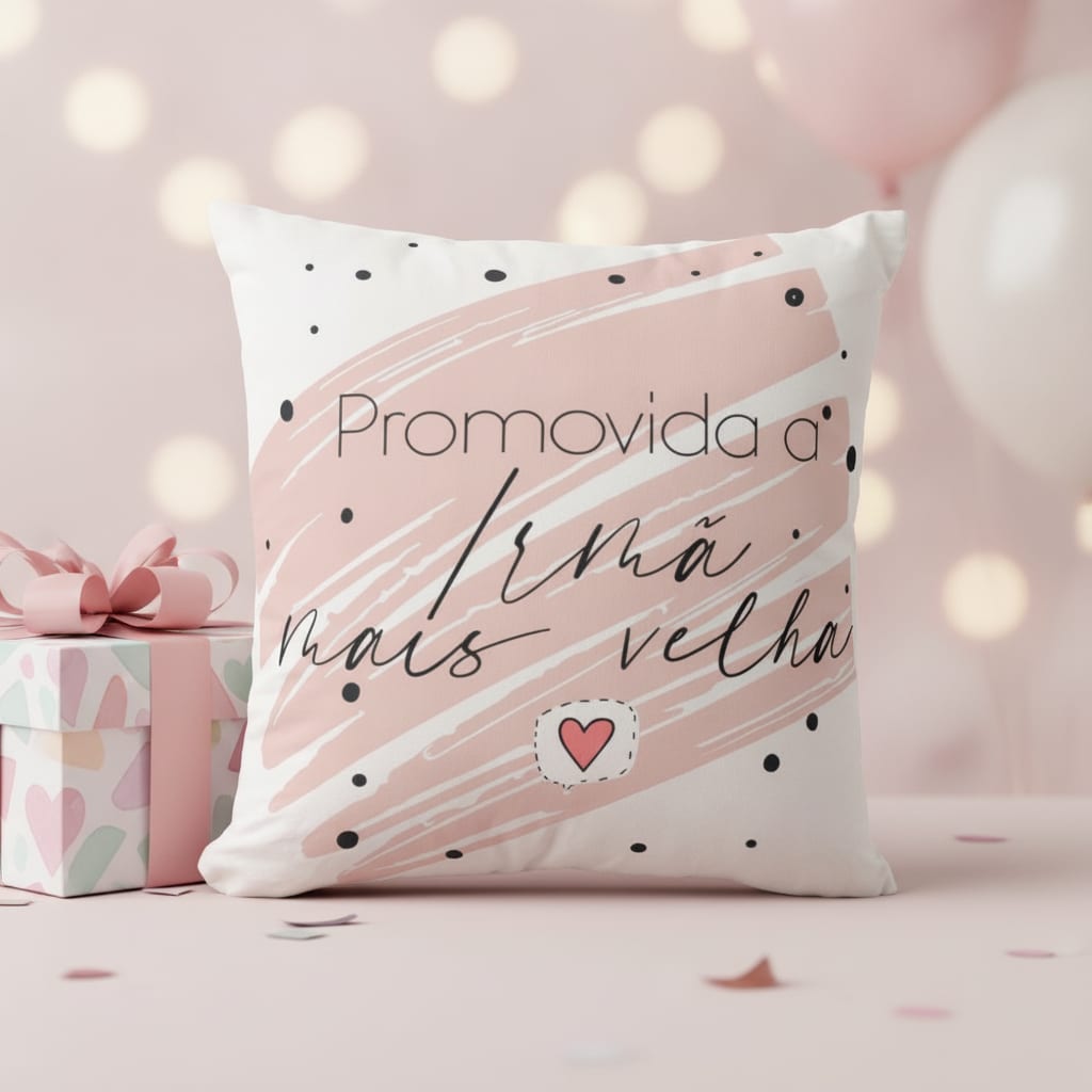 Almofada Presente Revelação Promovida A Irmã Mais Velha - Anúncio de Gravidez (Irmã)