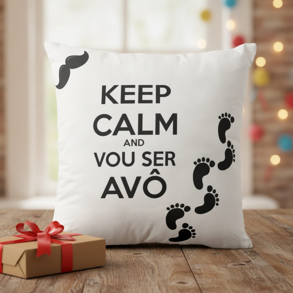 Almofada Surpresa De Gravidez Keep Calm And Vou Ser Avô
