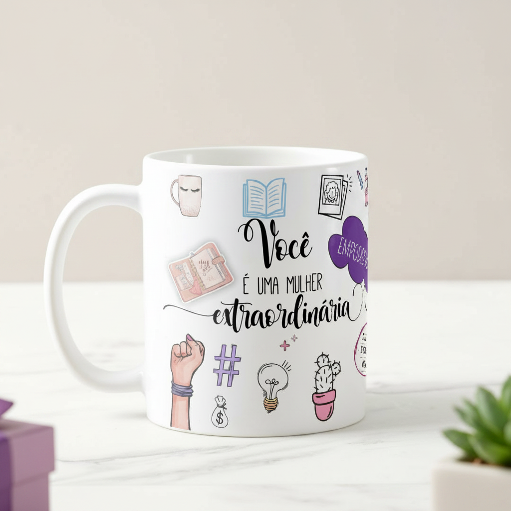 Caneca Personalizada Mulher Extraordinária Presente Pronta Entrega - Profissões (Mulher)