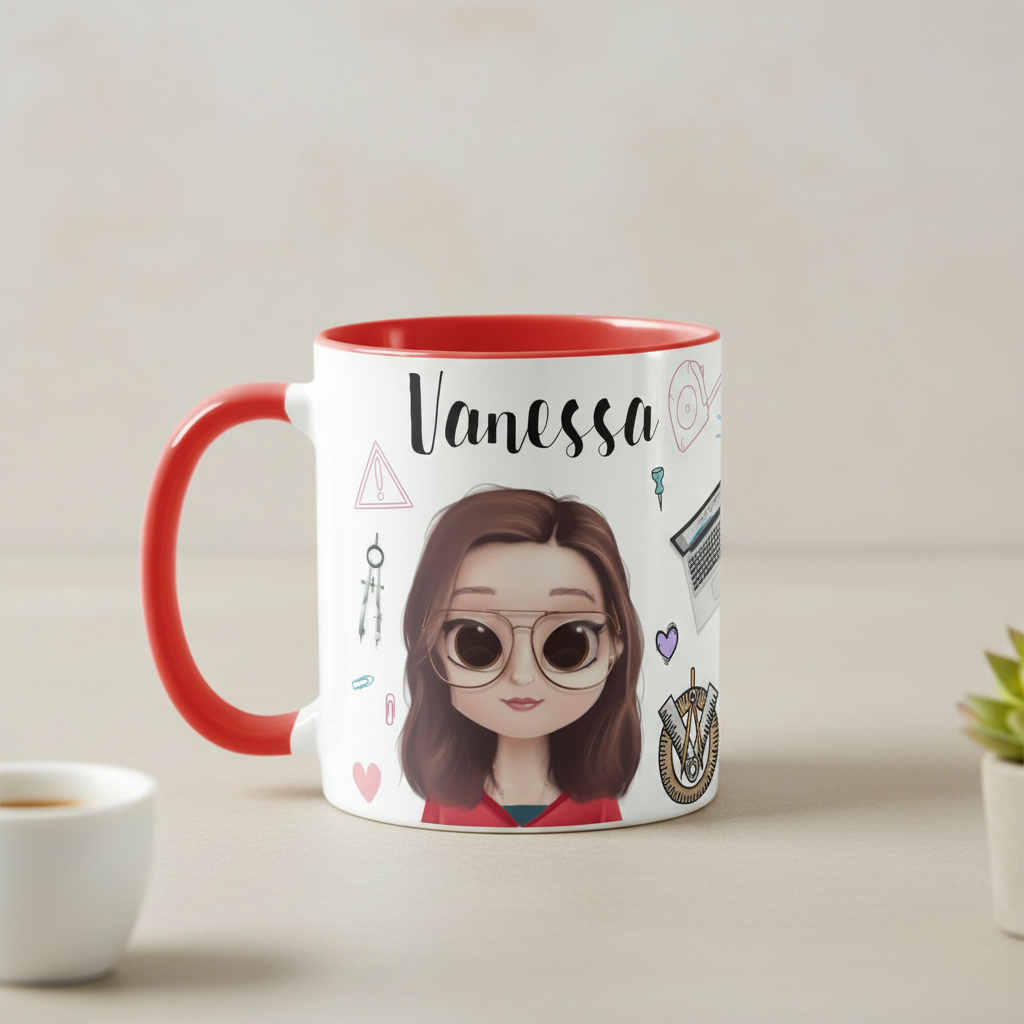 Caneca Personalizada Profissão Arquitetura com Nome e Avatar - Profissões (Arquiteto(a))