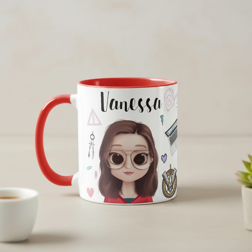 Caneca Personalizada Profissão Arquitetura com Nome e Avatar - Profissões (Arquiteto(a))