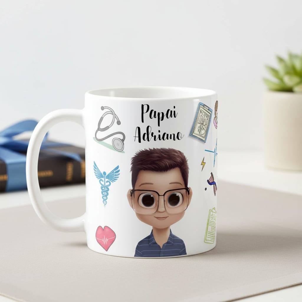 Caneca Presente Personalizado Medicina Clínica Geral - Profissões (Médico(a))