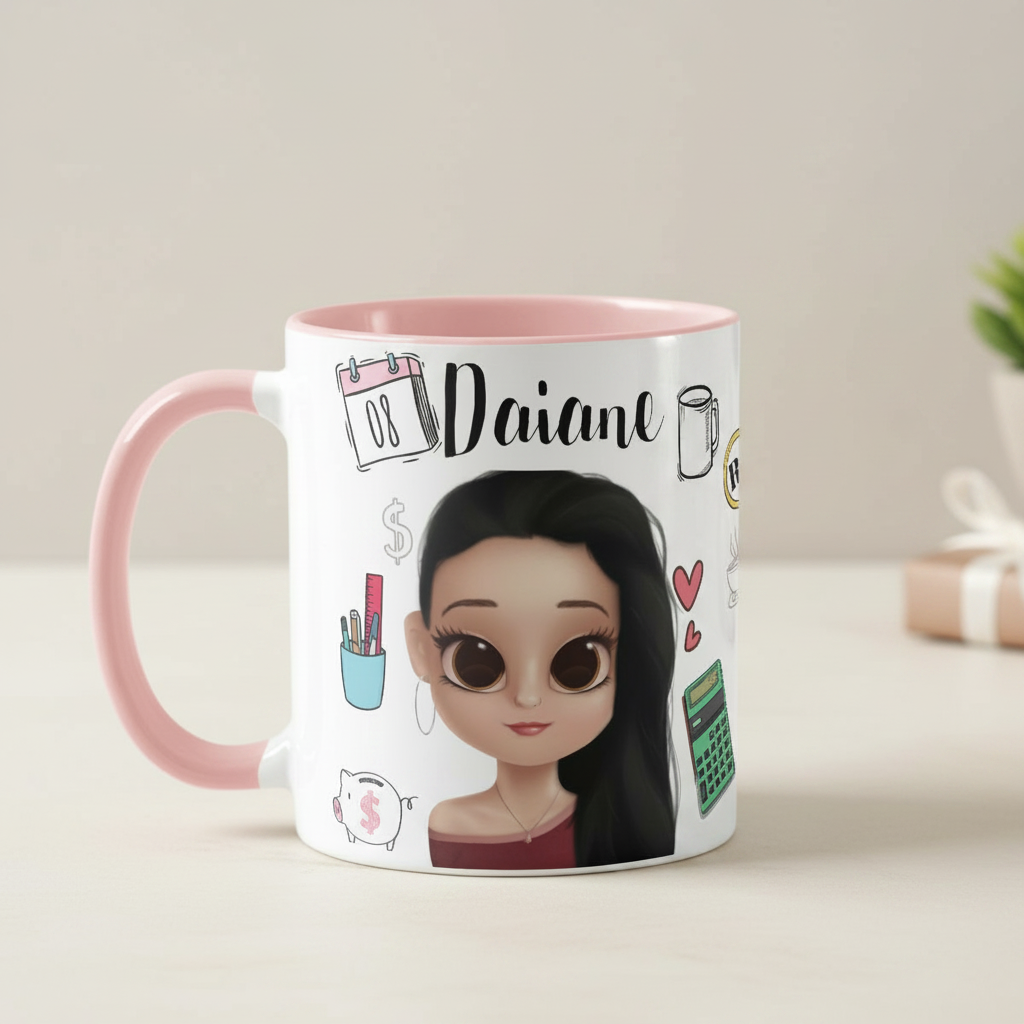 Caneca Presente Criativo Contadora Contabilidade Fiscal - Profissões (Contador(a))
