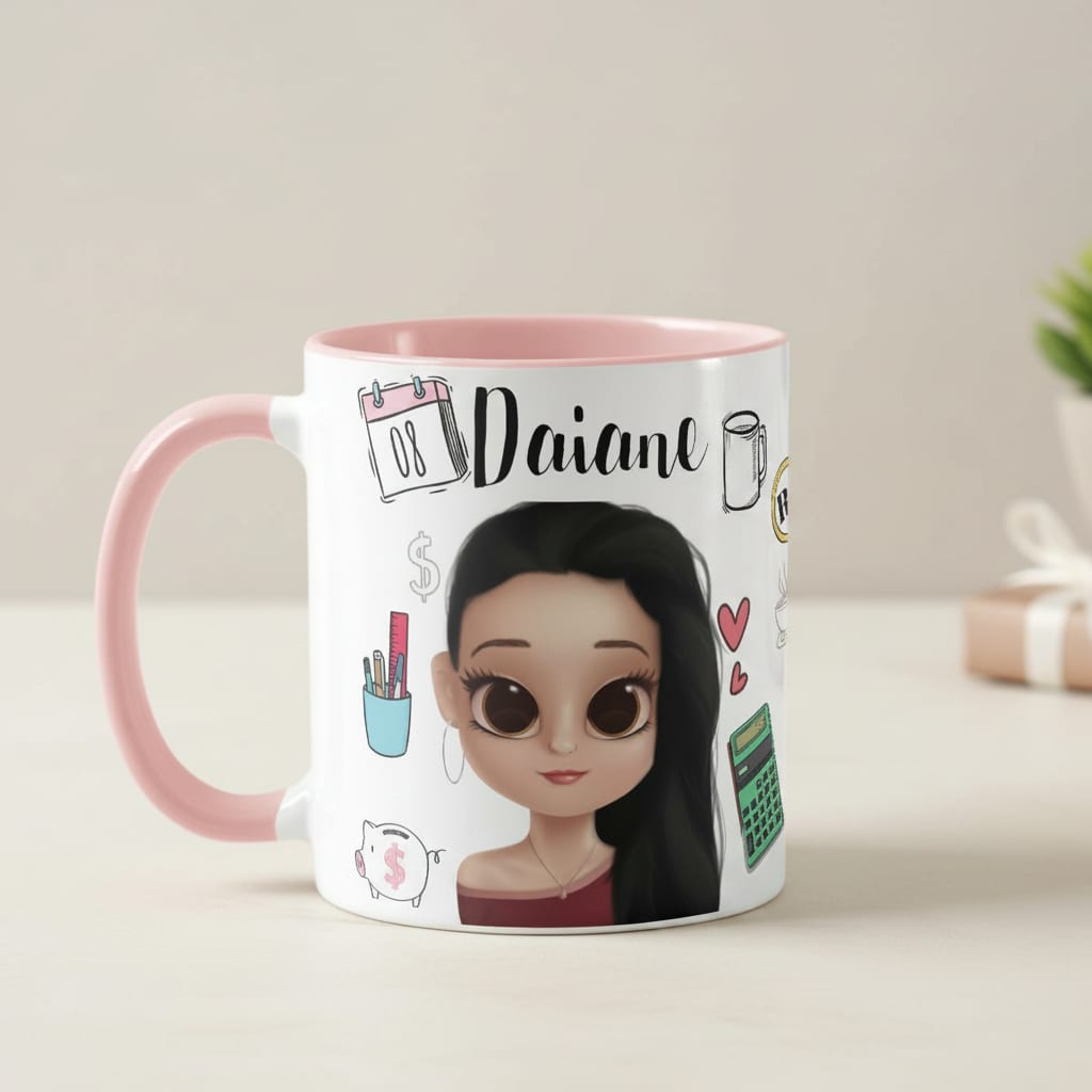 Caneca Presente Criativo Contadora Contabilidade Fiscal - Profissões (Contador(a))