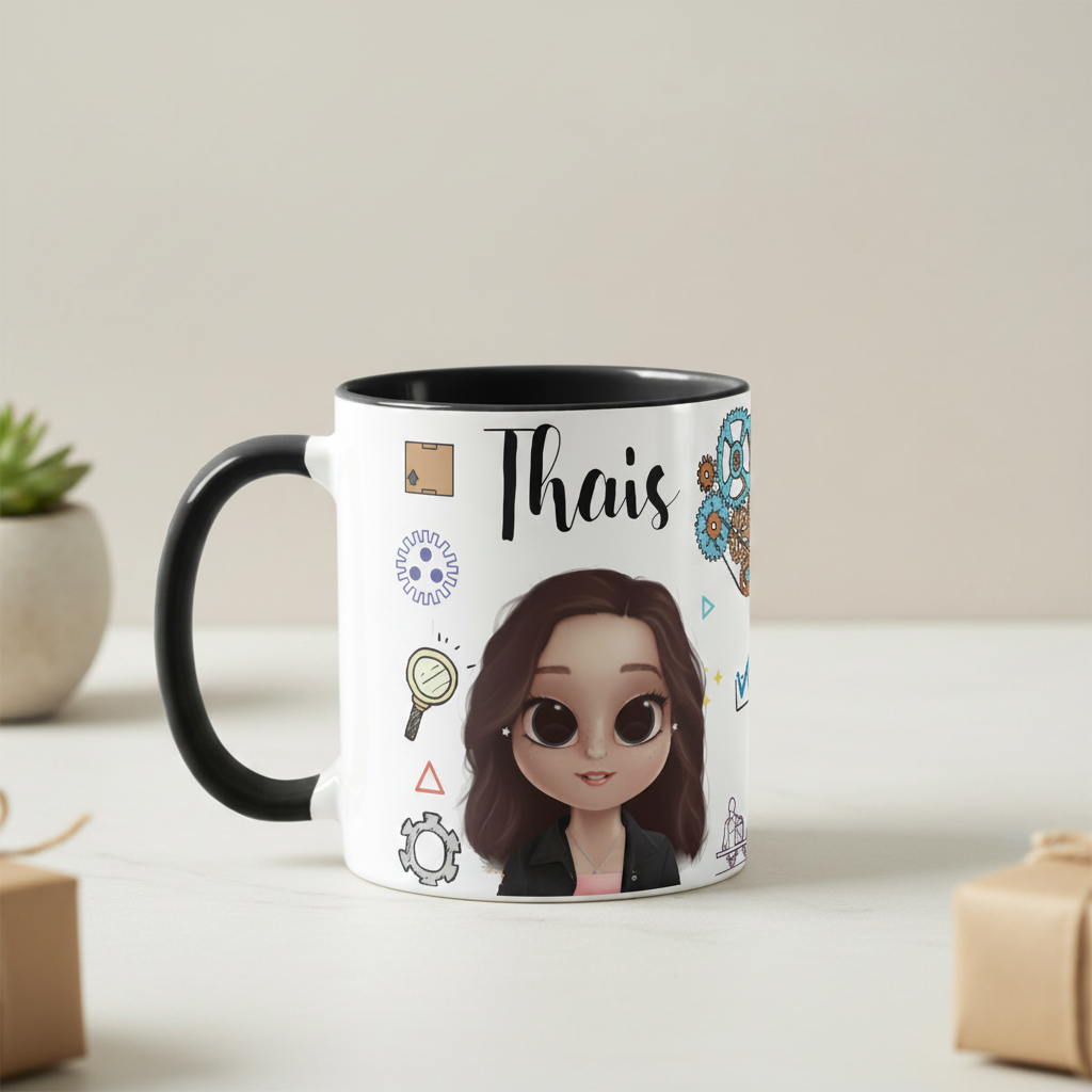 Caneca Presente Personalizado para Engenheiro de Produção - Profissões (Engenharia de Produção)