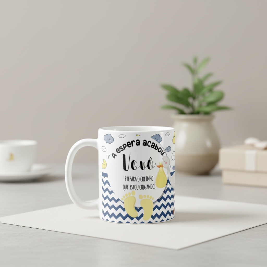 Caneca Gravidez Presente Avô Vovô Prepara o Colinho