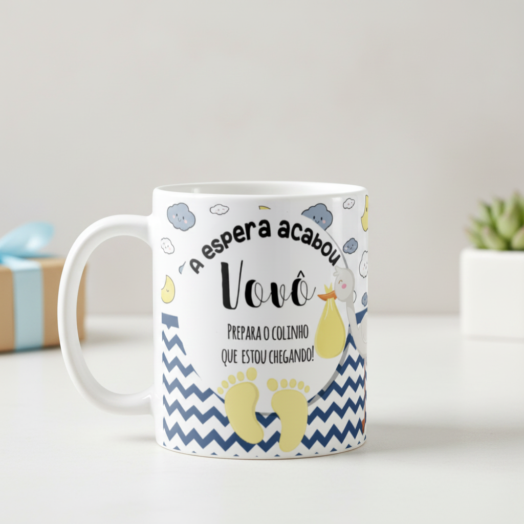 Caneca Gravidez Presente Avô Vovô Prepara o Colinho
