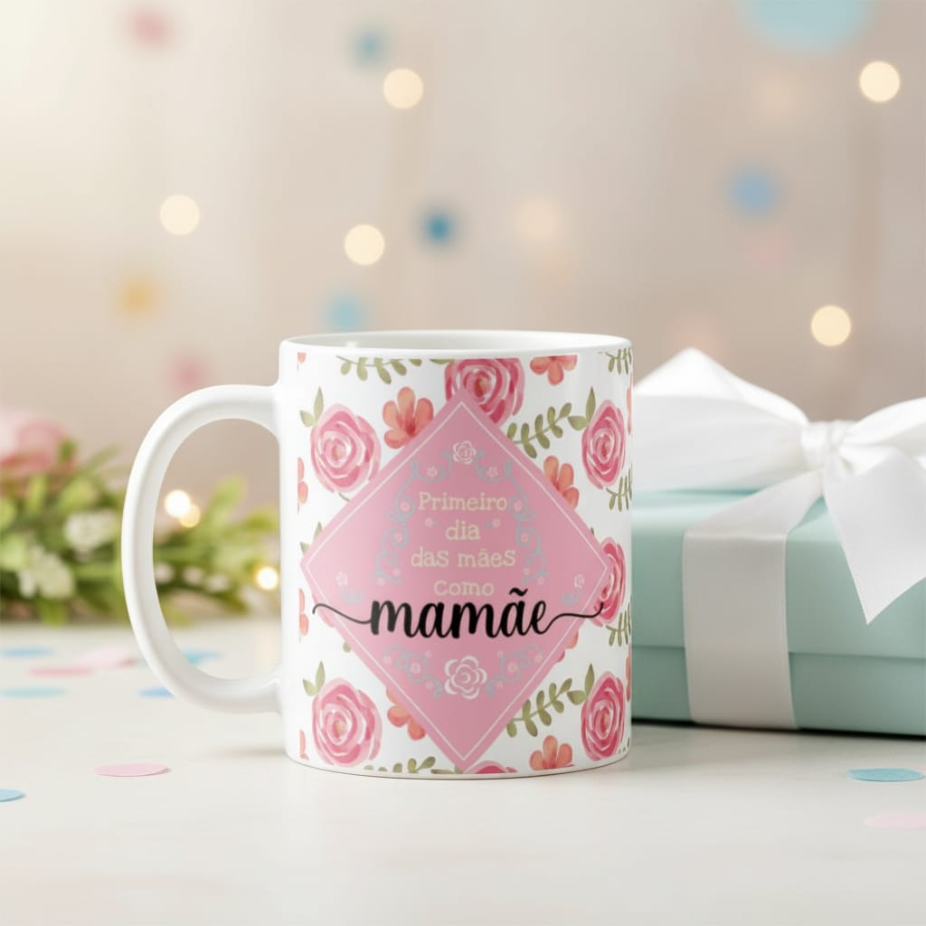 Caneca Criativa de Presente Primeiro Dia das Mães Como Mamãe - Família (Mãe)