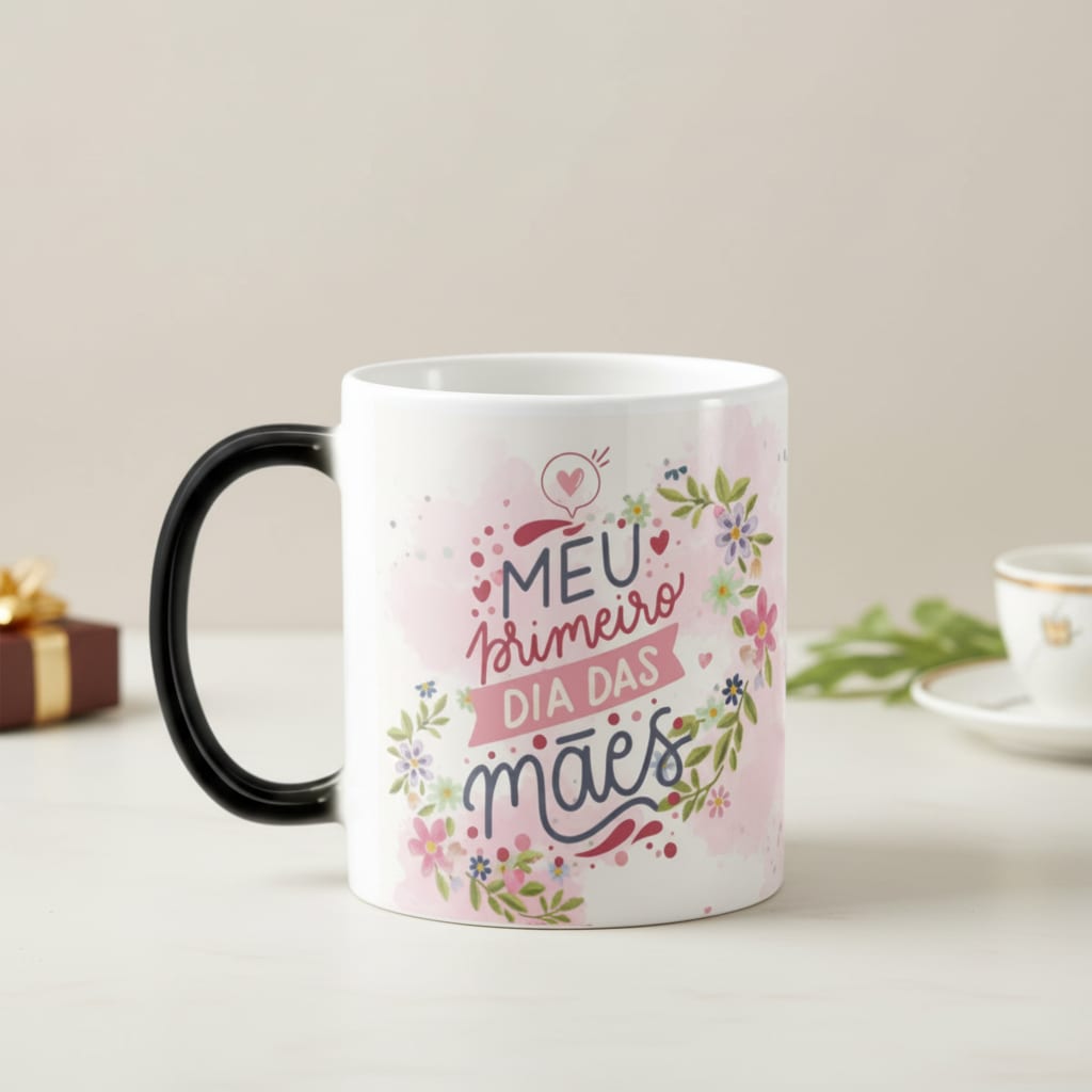 Caneca Mágica Divertida para Meu Primeiro Dia das Mães - Família (Mãe)