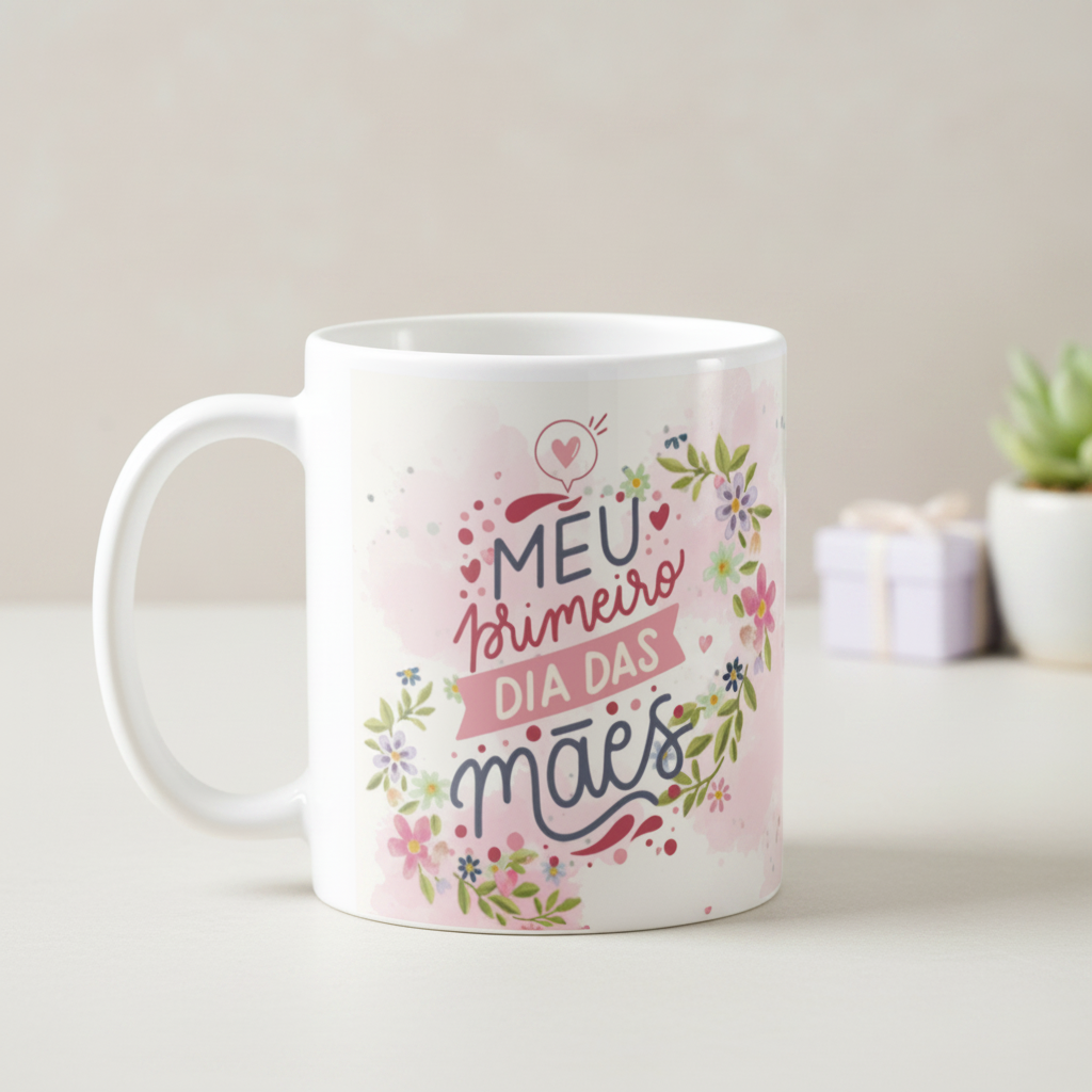 Caneca Criativa Personalizada Meu Primeiro Dia das Mães - Família (Mãe)