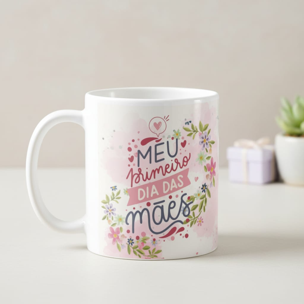 Caneca Criativa Personalizada Meu Primeiro Dia das Mães - Família (Mãe)