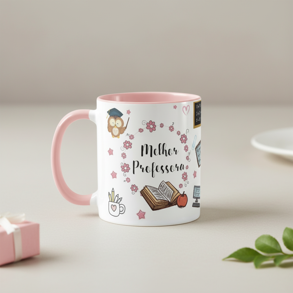 Caneca Personalizada Dia dos Professores com Agradecimento - Dia dos Professores (Professor(a))