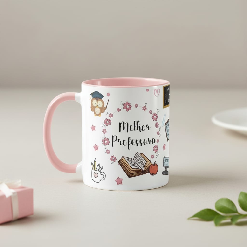 Caneca Personalizada Dia dos Professores com Agradecimento - Dia dos Professores (Professor(a))