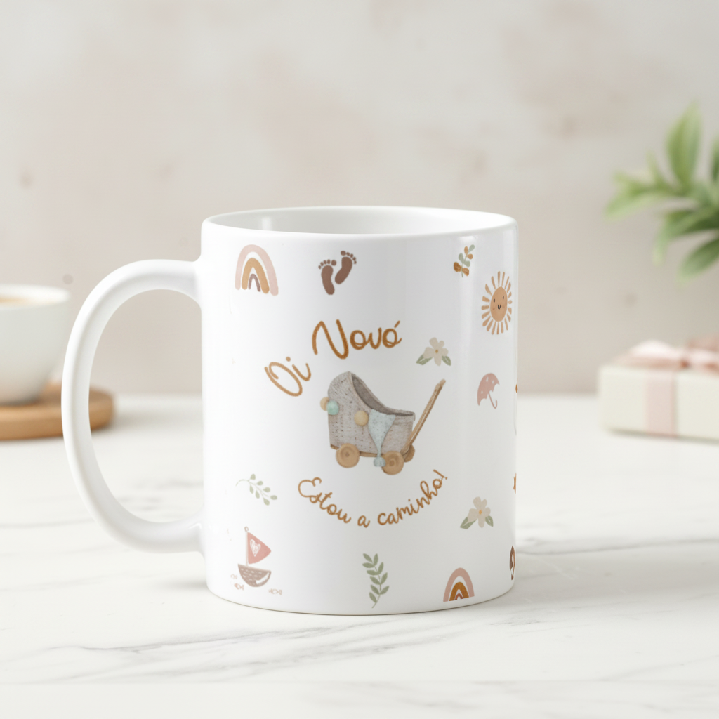 Caneca Presente Revelação Especial Oi Vovô Estou a Caminho - Família (Avó)