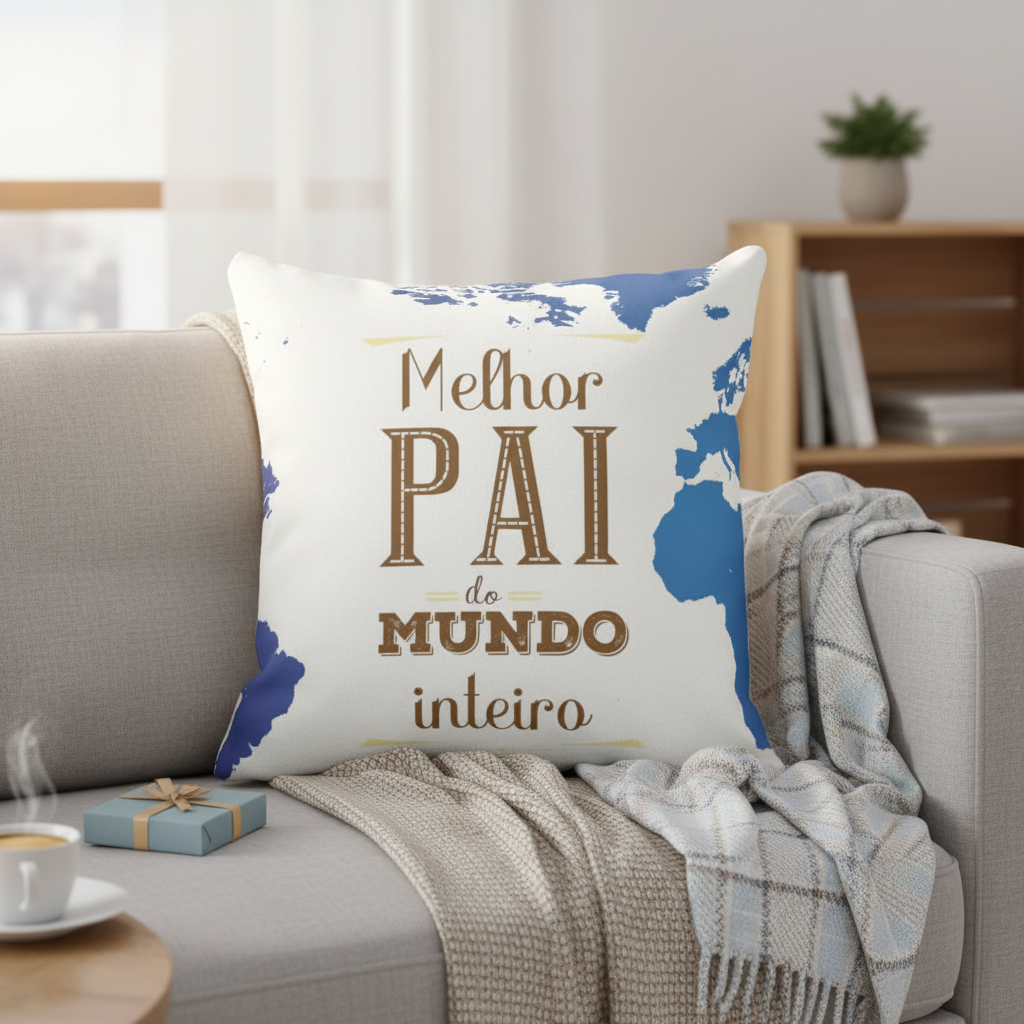 Almofada Presente Especial para Melhor Pai do Mundo Inteiro - Família (Pai)