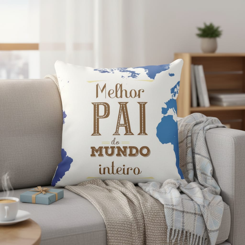 Almofada Presente Especial para Melhor Pai do Mundo Inteiro