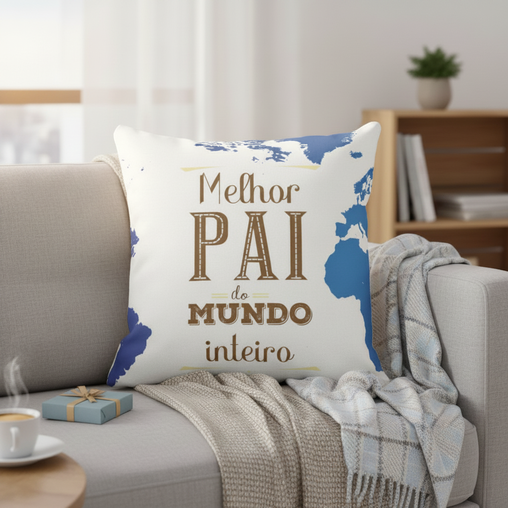 Almofada Presente Especial para Melhor Pai do Mundo Inteiro