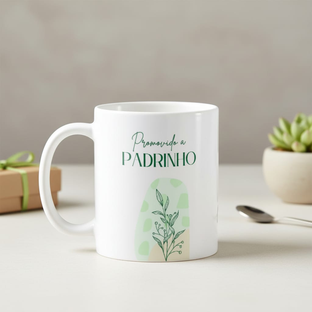 Caneca Convite Padrinho de Batismo Dindo
