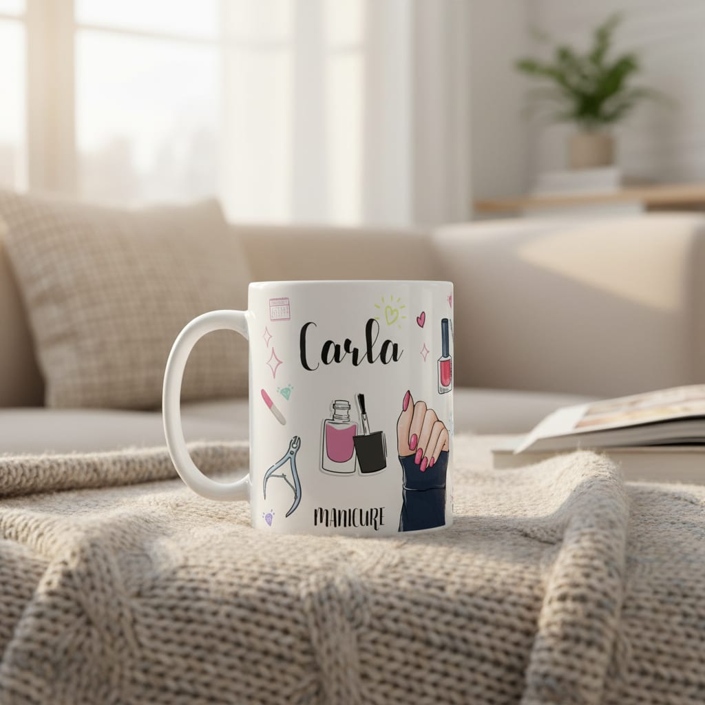 Caneca Personalizada Presente Criativo Manicure com Nome