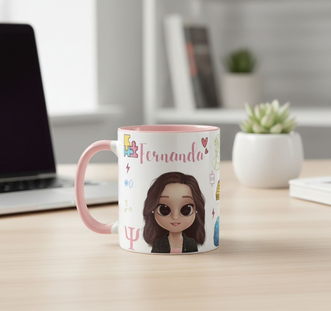 Caneca Personalizada Presente Psicóloga Psicologia - Profissões (Psicólogo(a))