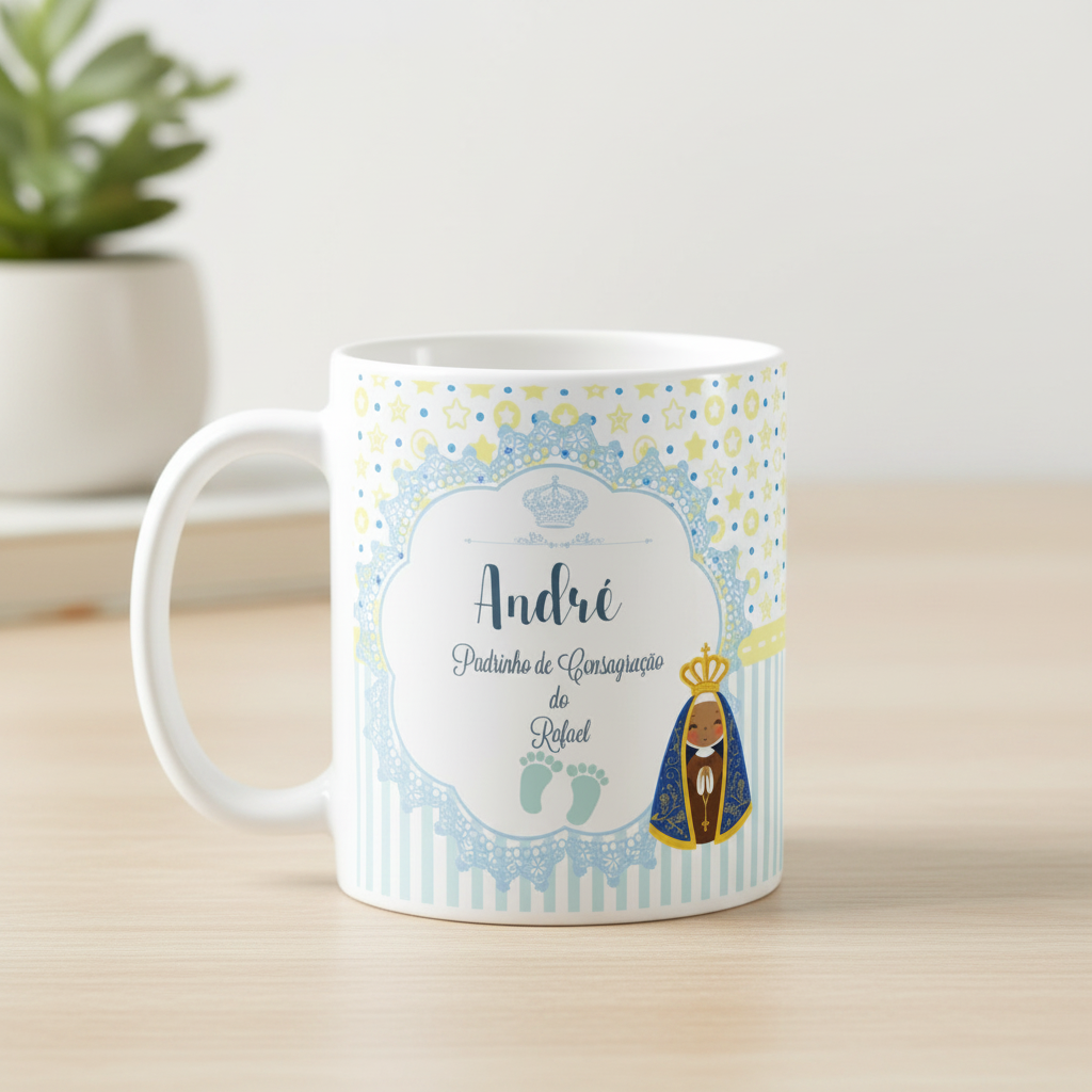 Caneca Batizado Padrinho De Consagração Presente com Nomes - Batizado (Padrinho)