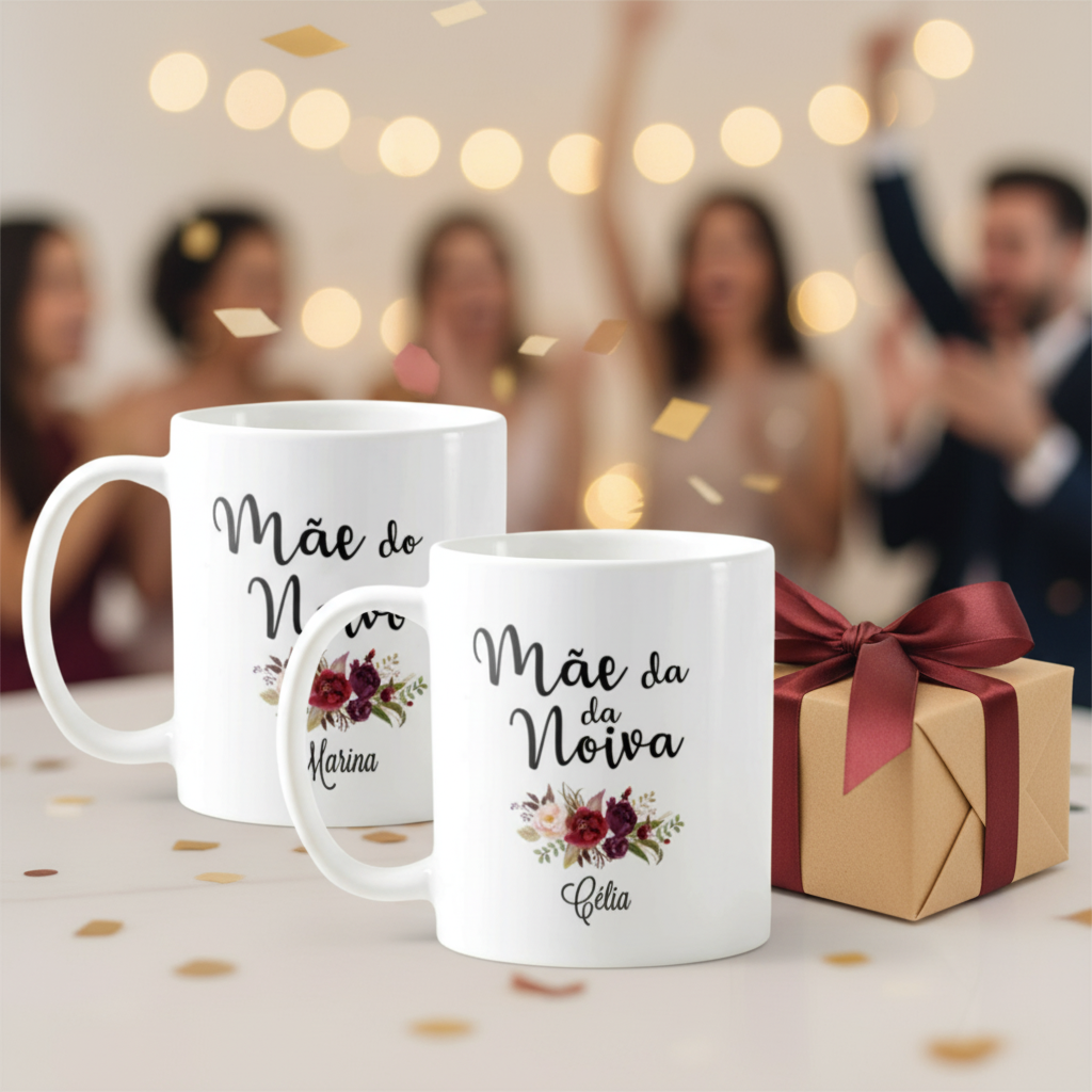 Kit 2 Canecas Personalizadas Casamento Mães dos Noivos - Casamento (Noivo)