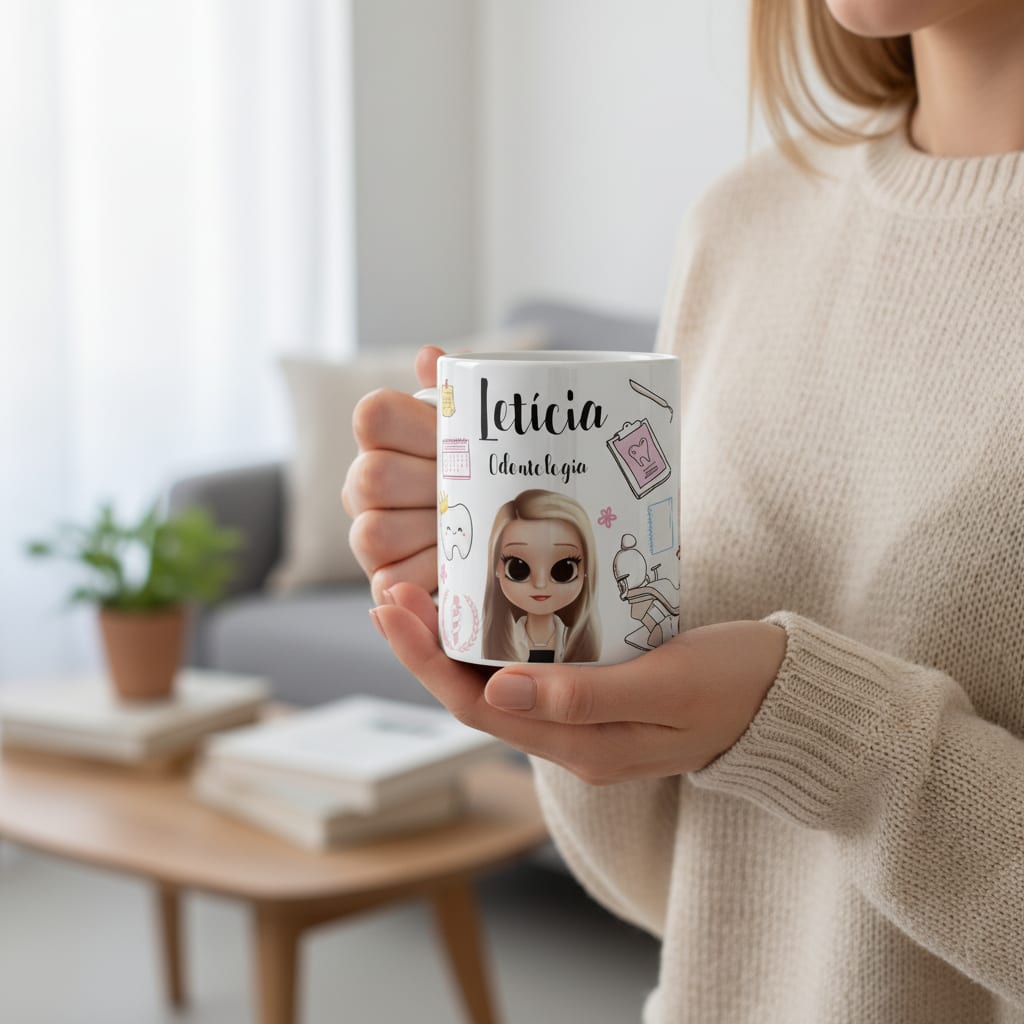 Caneca Personalizada Presente Odontologia com Avatar