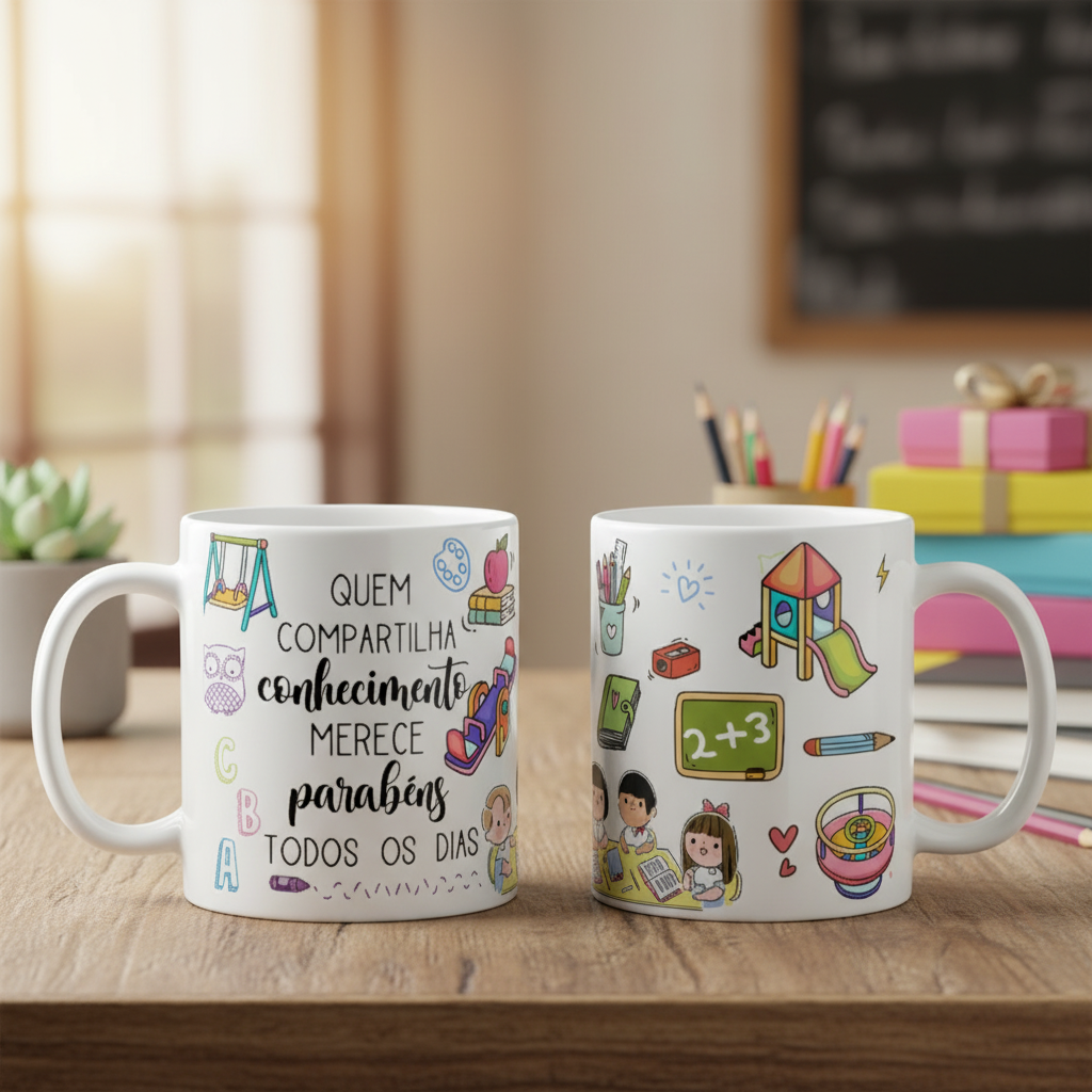 Caneca Presente Dia Dos Professores Professora Pré Escola - Dia dos Professores (Professores)