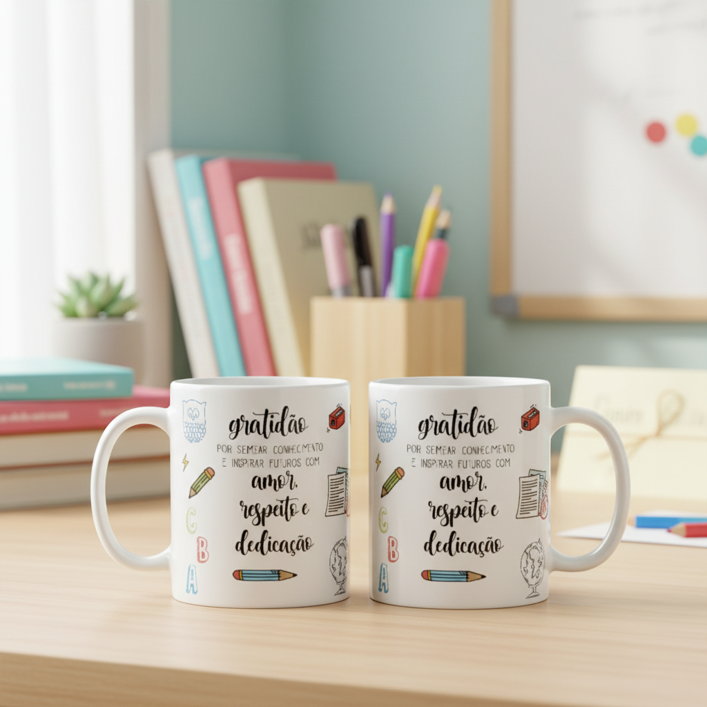 Kit 2 canecas Lembrancinhas Professor Canecas Personalizadas Agradecimento