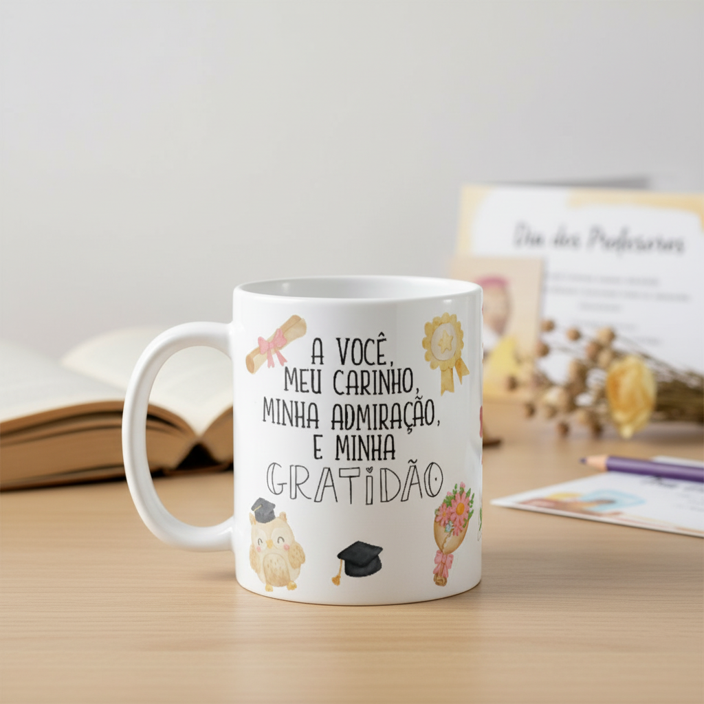 Caneca Personalizada Professora Lembrança Gratidão Dia Professor - Dia dos Professores (Educadores)