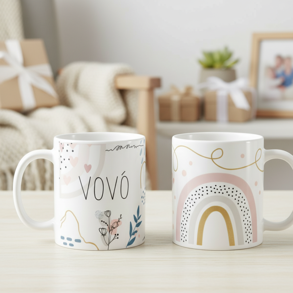 Caneca Feminina Minimalista Presente para Melhor Vovó - Família (Avó/Avô)