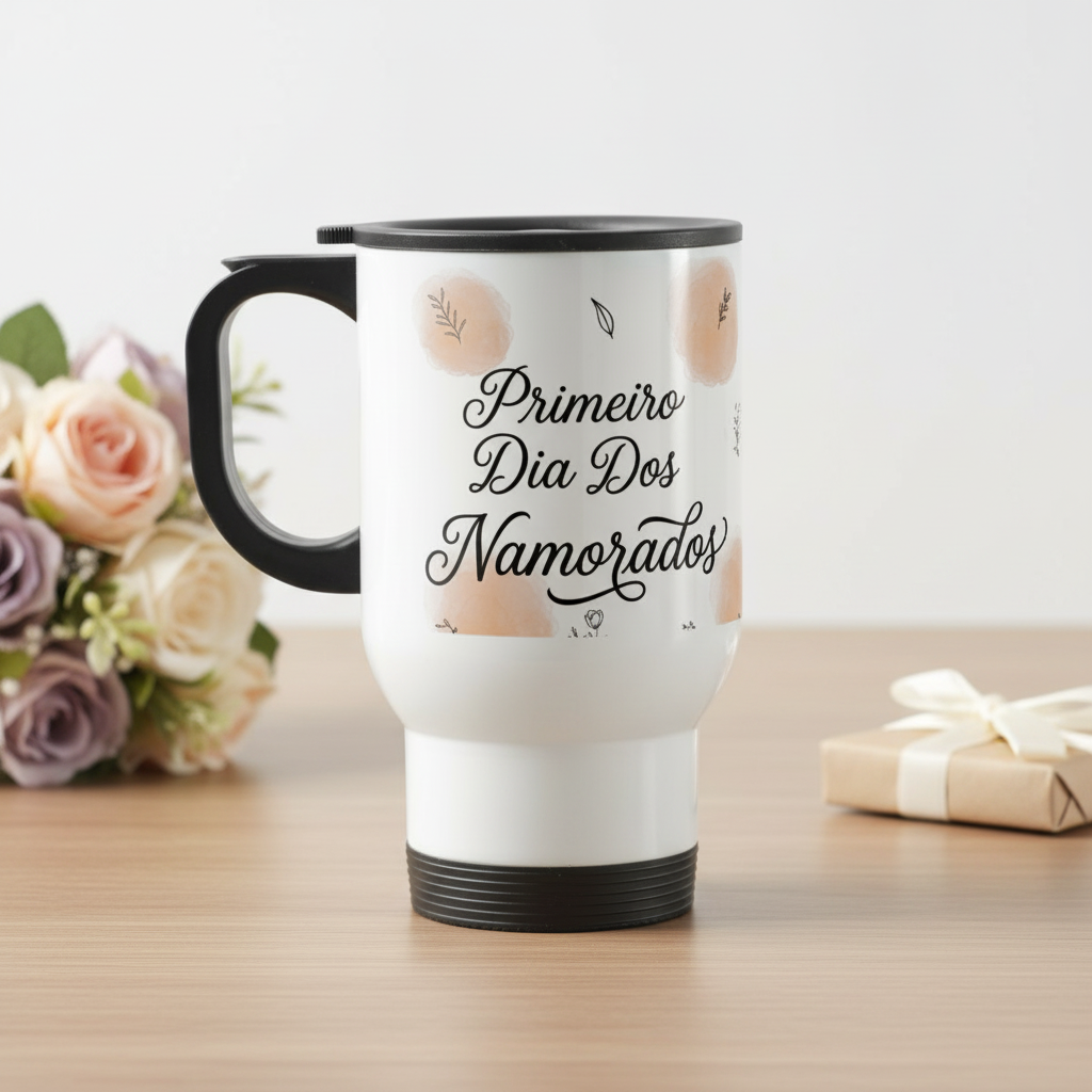 Caneca Primeiro Dia dos Namorados - Térmico - Outros (Casal)