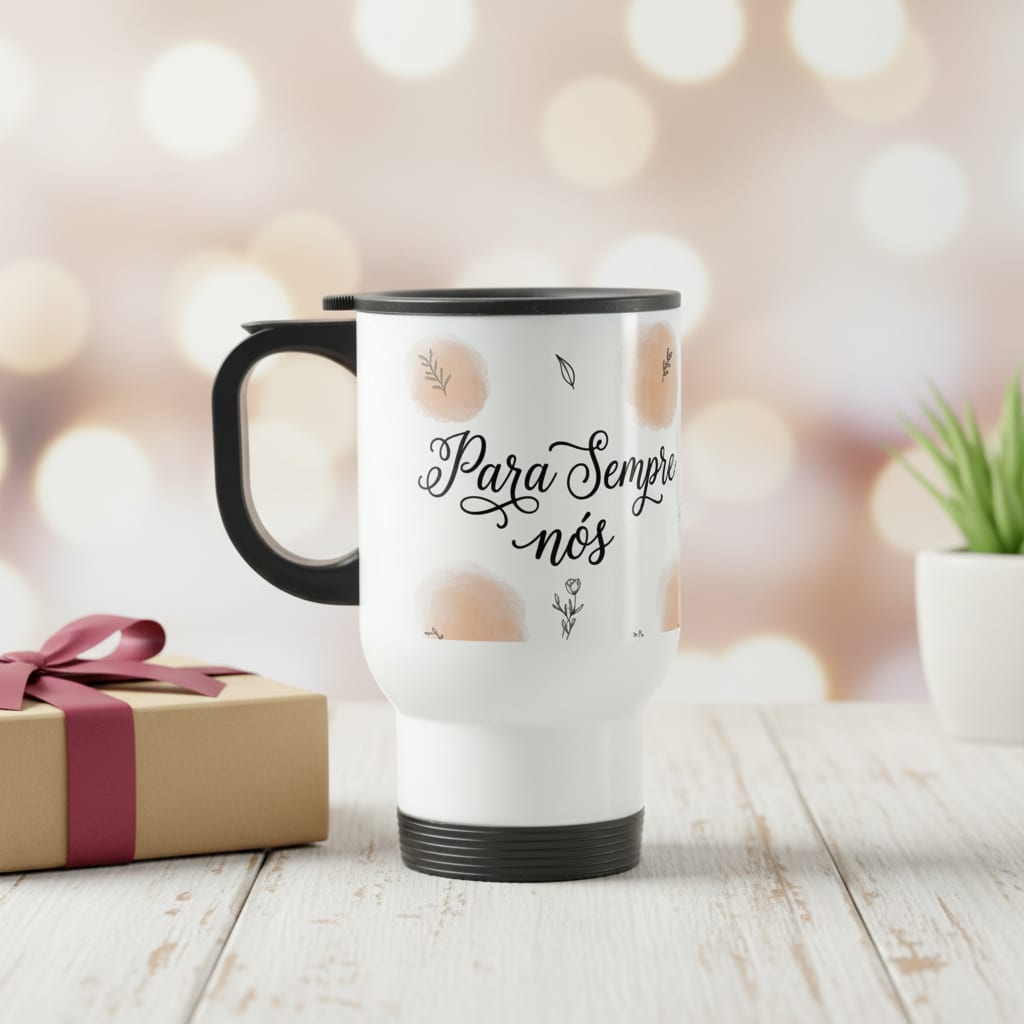 Caneca Casal com Frase Para Sempre Nós - Dia dos Namorados - Térmico - Outros (Casal)