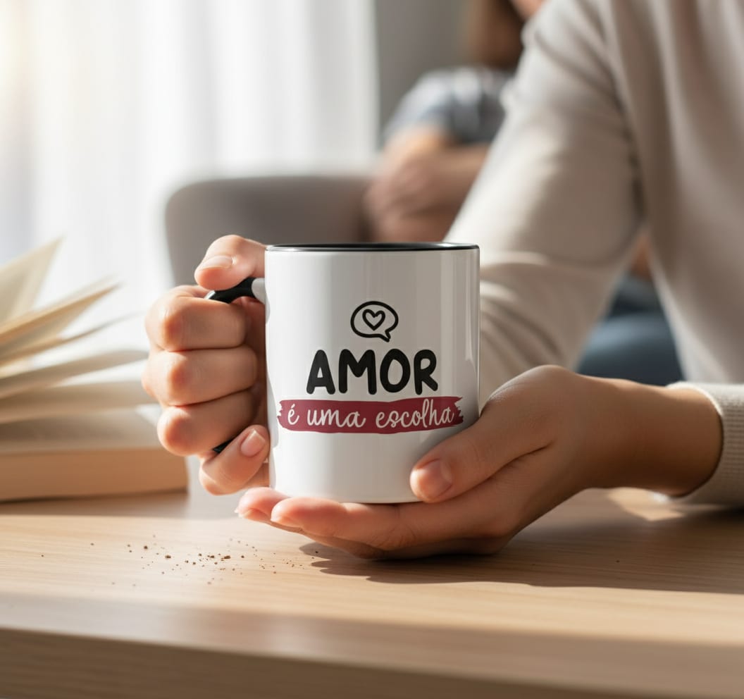 Caneca Personalizada Frase Escolhi Você de Dia dos Namorados