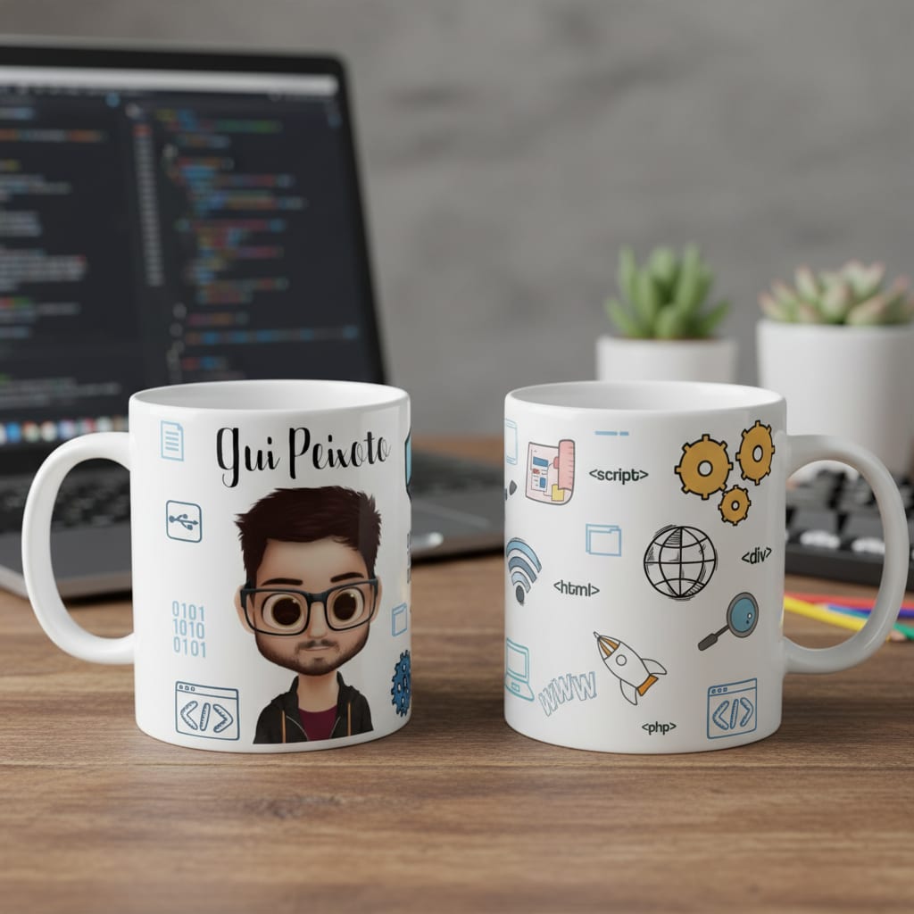 Caneca Personalizada Tecnologia Presente Criativo Equipe Ti - Profissões (Programador(a))