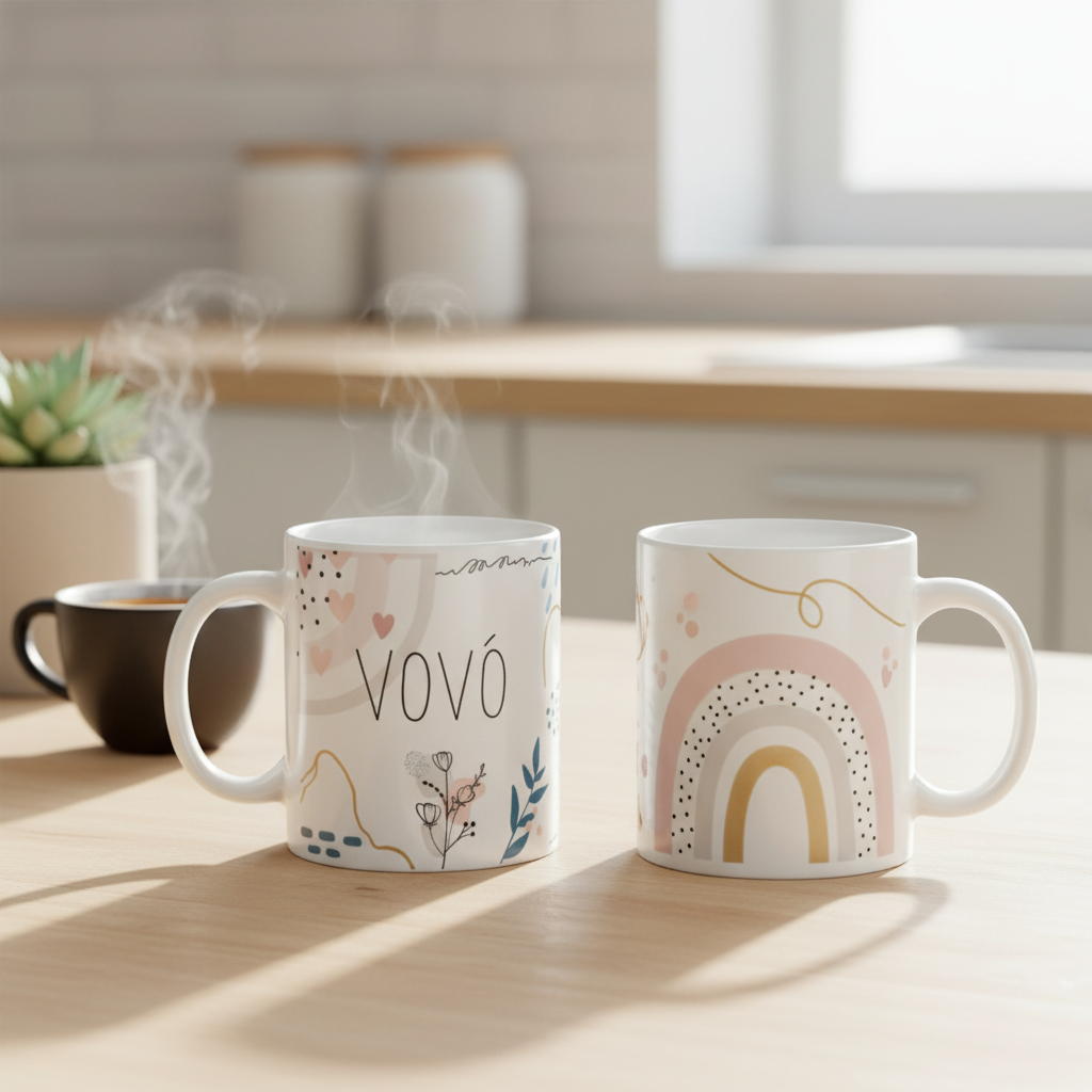 Caneca Feminina Minimalista Presente Especial para Vovó - Família (Avó/Avô)