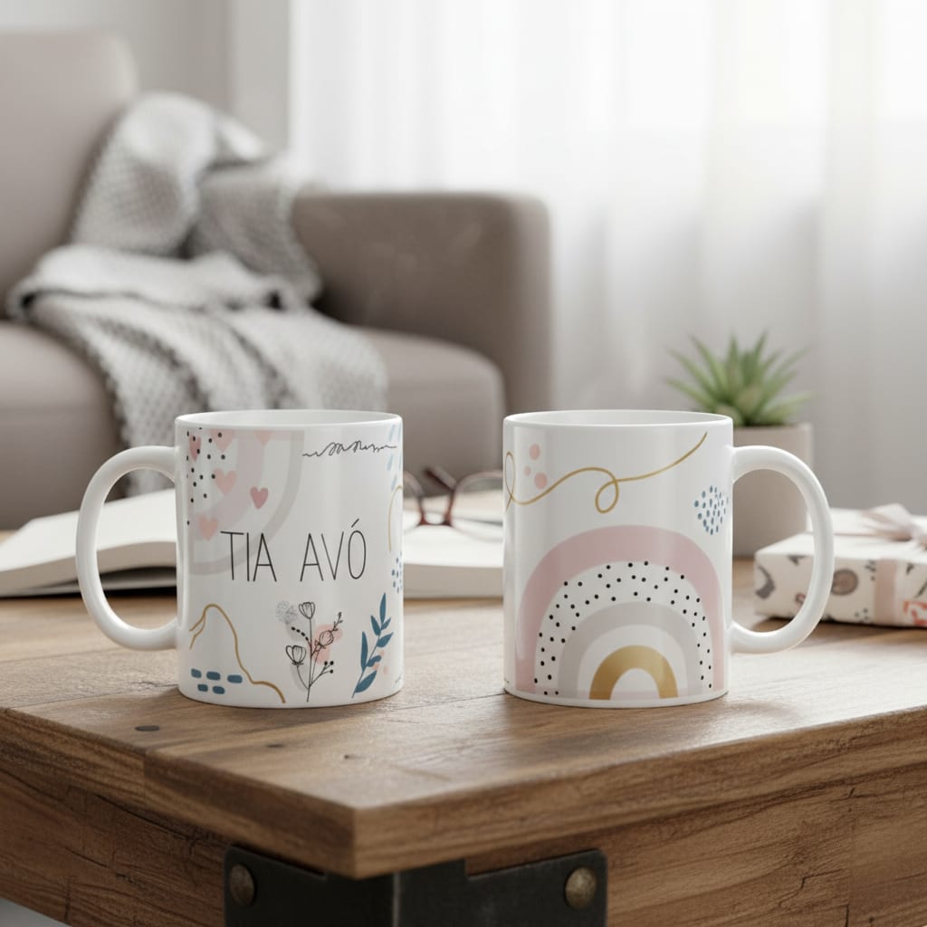 Caneca Feminina Minimalista Presente de Aniversário Tia Avó - Família (Tia Avó)